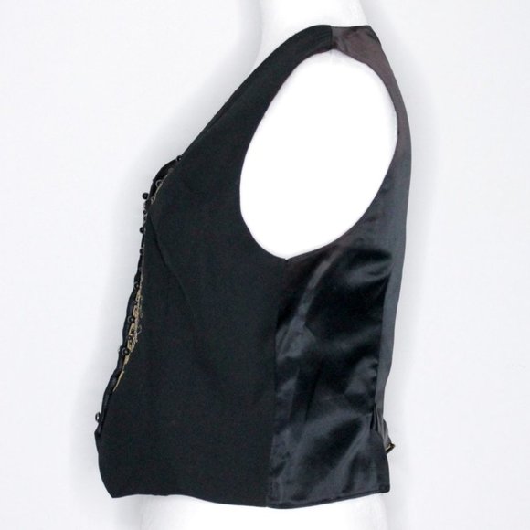 Your Sixth Sense by C&A Gold Black Embroidered Vest Unisex Size 38 - Picture 9 of 13